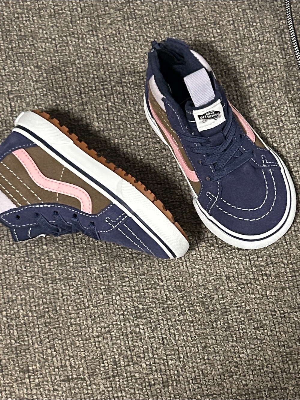 Vans Kids Navy, Pink & Brown Skate Shoes
